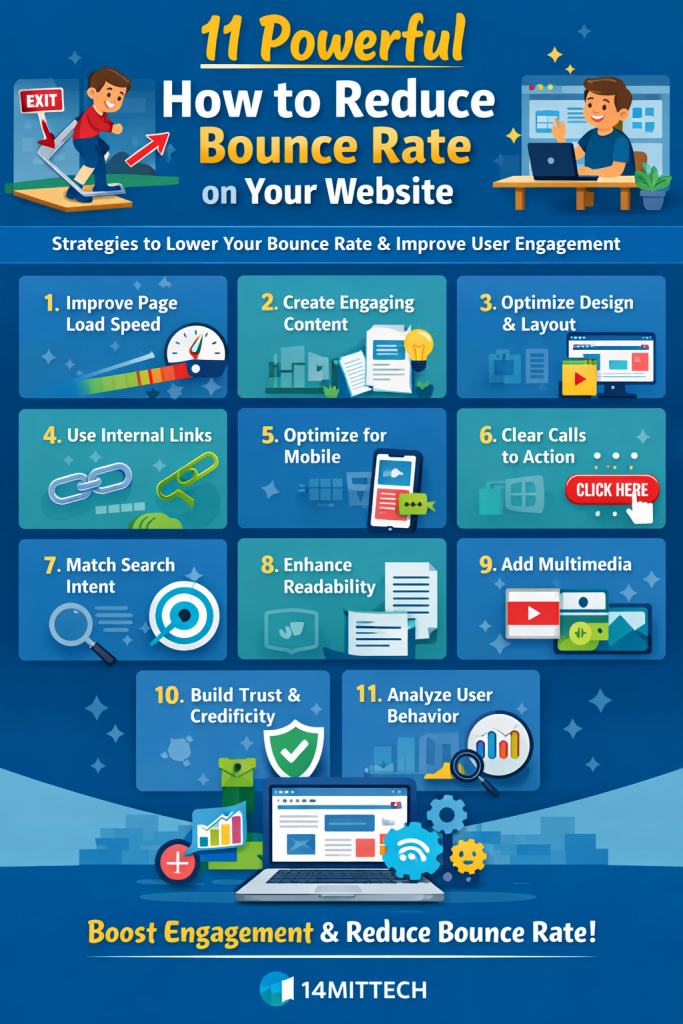 how to reduce bounce rate on your website showing user engagement and website optimization